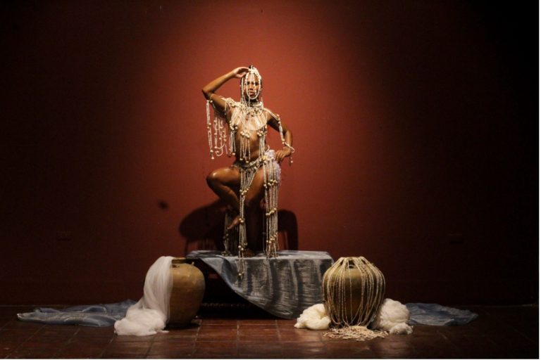 Joshua Serafin in collaboration with Bunny Cadag, Still from Creation Paradigm, 2023. Photo by Ansper Nil Aquino. Image courtesy of the artist.