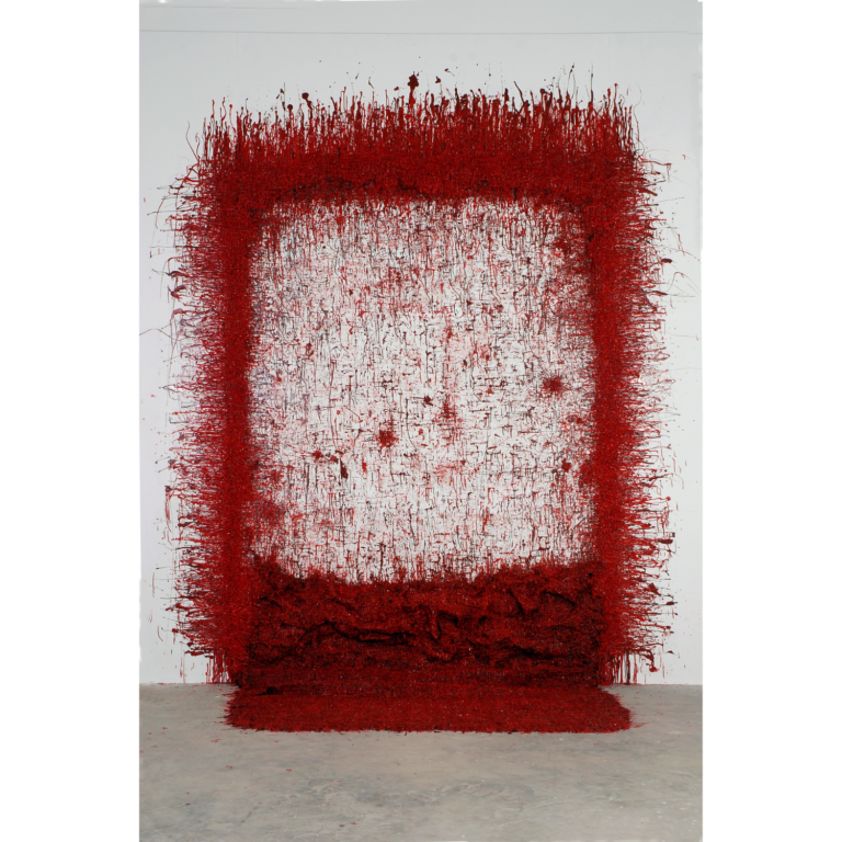 "In works like 'Status', I wanted to challenge the idea of painting as a two-dimensional object, and transform it into something three-dimensional. Around the time I made the work (2009), many artists had turned away from painting to other media. Painting had lost its status in contemporary times, unlike in the past when it was highly regarded. The title of my work is a comment on this, while also questioning the conventions of painting."